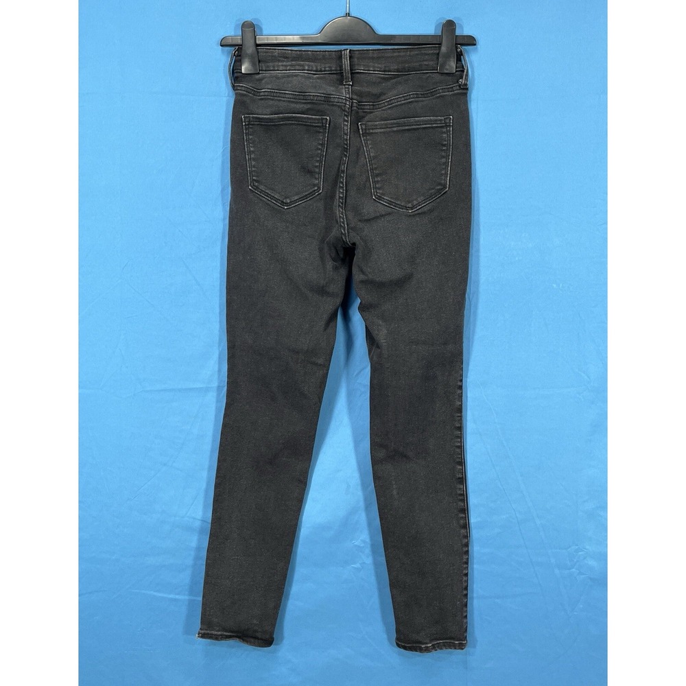 OLD NAVY Rockstar BLACK Stretch Denim EXTRA HIGH RISE Super Skinny JEANS Sz 6 - Picture 4 of 6